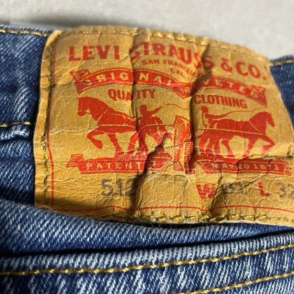Levis 512 Slim Taper Mens Jeans Blue Medium Wash Denim 32x32 512-0000